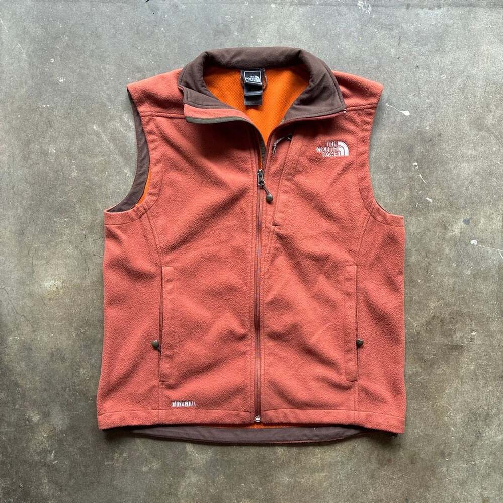 Early 2000’s The North Face WindWall Fleece Full Zip Vest burnt Orange Size S